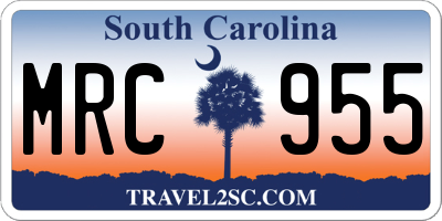 SC license plate MRC955