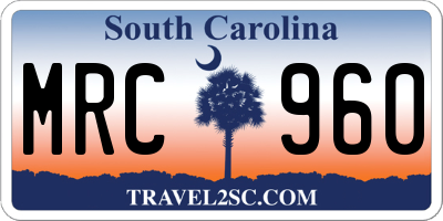 SC license plate MRC960