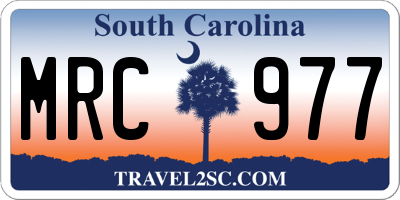 SC license plate MRC977