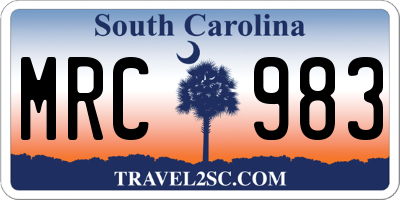 SC license plate MRC983