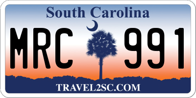 SC license plate MRC991