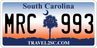 SC license plate MRC993