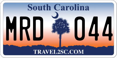 SC license plate MRD044