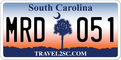 SC license plate MRD051