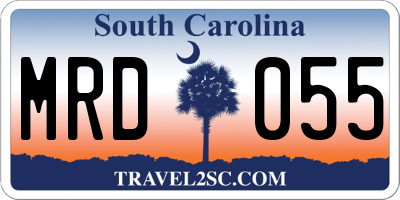 SC license plate MRD055