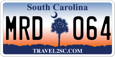 SC license plate MRD064