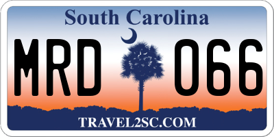 SC license plate MRD066