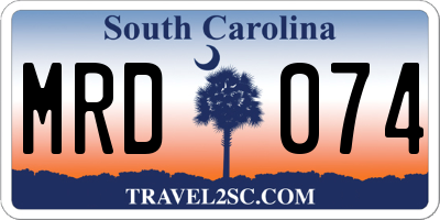 SC license plate MRD074