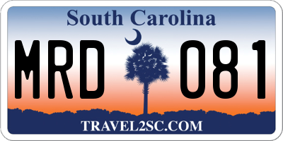 SC license plate MRD081