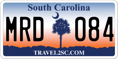 SC license plate MRD084
