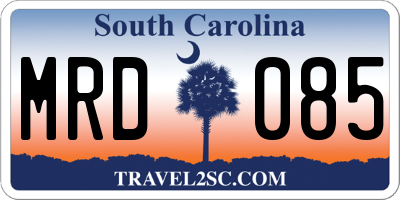 SC license plate MRD085