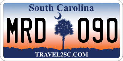 SC license plate MRD090