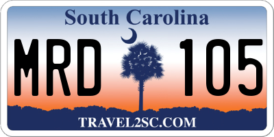 SC license plate MRD105