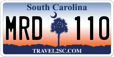 SC license plate MRD110