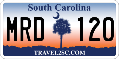 SC license plate MRD120