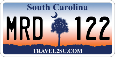 SC license plate MRD122