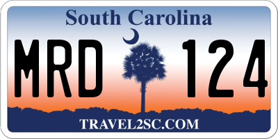 SC license plate MRD124