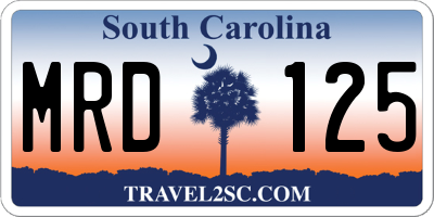 SC license plate MRD125