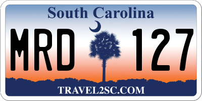 SC license plate MRD127
