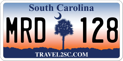 SC license plate MRD128