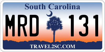 SC license plate MRD131