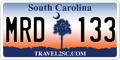 SC license plate MRD133
