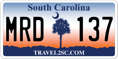 SC license plate MRD137