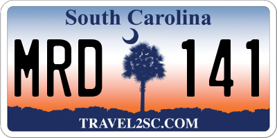 SC license plate MRD141
