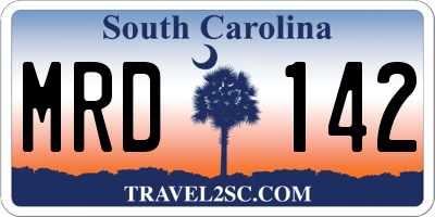 SC license plate MRD142