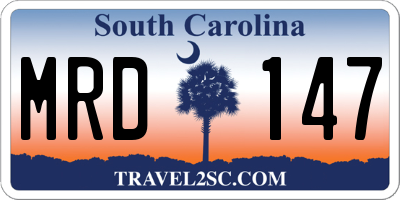SC license plate MRD147