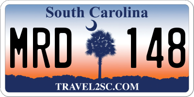 SC license plate MRD148