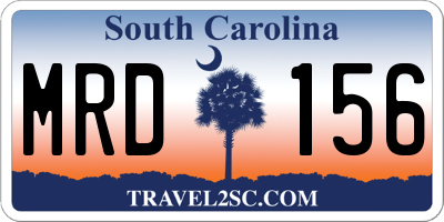 SC license plate MRD156