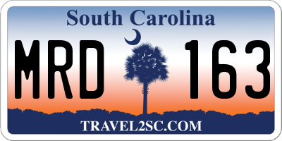 SC license plate MRD163