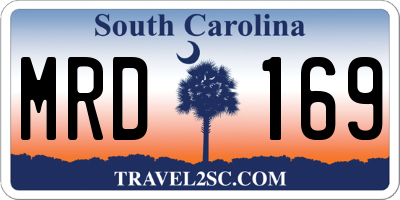 SC license plate MRD169