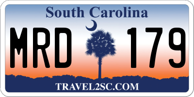 SC license plate MRD179
