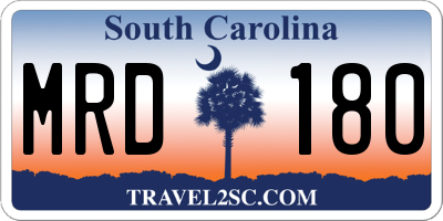 SC license plate MRD180