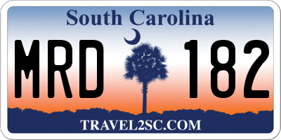 SC license plate MRD182