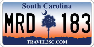 SC license plate MRD183