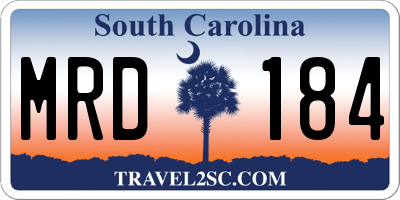 SC license plate MRD184