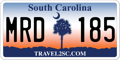 SC license plate MRD185