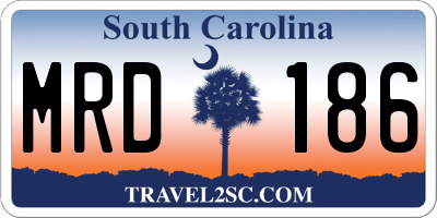 SC license plate MRD186