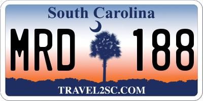 SC license plate MRD188