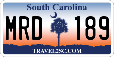 SC license plate MRD189