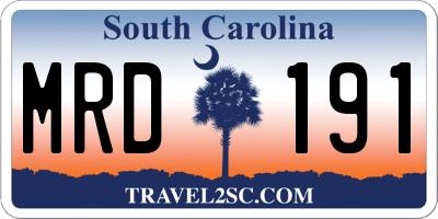 SC license plate MRD191