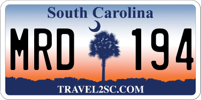 SC license plate MRD194