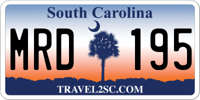 SC license plate MRD195