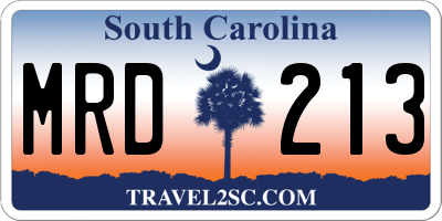 SC license plate MRD213