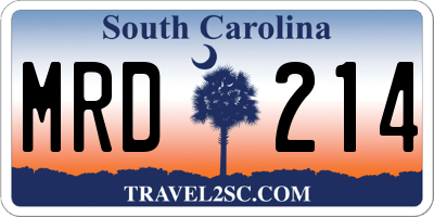 SC license plate MRD214