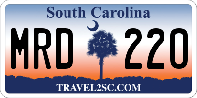 SC license plate MRD220