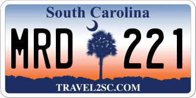 SC license plate MRD221